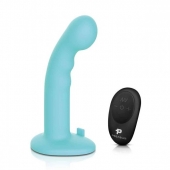 Голубая изогнутая насадка 6in Remote Control Ripple P-Spot G-Spot на черных трусиках - 16 см. - Pegasus - купить с доставкой в Смоленске