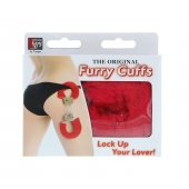 Металлические наручники с красной меховой опушкой METAL HANDCUFF WITH PLUSH RED - Dream Toys - купить с доставкой в Смоленске
