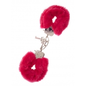 Металлические наручники с красной меховой опушкой METAL HANDCUFF WITH PLUSH RED - Dream Toys - купить с доставкой в Смоленске