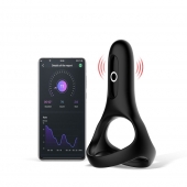 Черное виброкольцо Magic Motion Rise с подхватом мошонки - Magic Motion - в Смоленске купить с доставкой