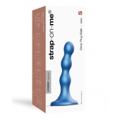 Голубая насадка Strap-On-Me Dildo Plug Balls size S - Strap-on-me - купить с доставкой в Смоленске