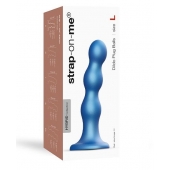 Голубая насадка Strap-On-Me Dildo Plug Balls size L - Strap-on-me - купить с доставкой в Смоленске