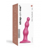 Розовая насадка Strap-On-Me Dildo Plug Beads size S - Strap-on-me - купить с доставкой в Смоленске