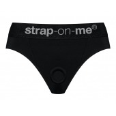 Черные трусики для насадок Heroine Lingerie Harness - size S - Strap-on-me - купить с доставкой в Смоленске