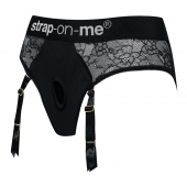 Черные трусики для насадок Diva Lingerie Harness - size S - Strap-on-me - купить с доставкой в Смоленске