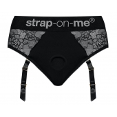 Черные трусики для насадок Diva Lingerie Harness - size S - Strap-on-me - купить с доставкой в Смоленске
