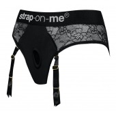 Черные трусики для насадок Diva Lingerie Harness - size M - Strap-on-me - купить с доставкой в Смоленске