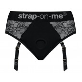 Черные трусики для насадок Diva Lingerie Harness - size M - Strap-on-me - купить с доставкой в Смоленске