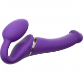 Фиолетовый безремневой вибрострапон Vibrating Bendable Strap-On - size L - Strap-on-me - купить с доставкой в Смоленске
