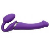 Фиолетовый безремневой вибрострапон Vibrating Bendable Strap-On - size L - Strap-on-me - купить с доставкой в Смоленске