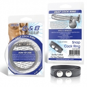 Кольцо на пенис SNAP COCK RING из искусственной кожи на клепках - BlueLine - в Смоленске купить с доставкой