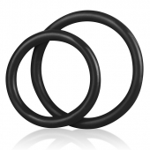 Набор из двух черных силиконовых колец разного диаметра SILICONE COCK RING SET - BlueLine - в Смоленске купить с доставкой