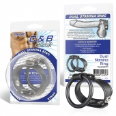 Двойное кольцо выносливости на пенис DUAL STAMINA RING - BlueLine - в Смоленске купить с доставкой