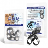 Разделитель мошонки из искусственной кожи на клепках 8 STYLE BALL DIVIDER - BlueLine - купить с доставкой в Смоленске