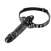 Черный кляп-фаллоимитатор Double Penis Gag - Fetish Tentation - купить с доставкой в Смоленске