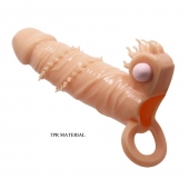 Телесная удлиняющая вибронасадка Penis Sleeve Connor - 17 см. - Baile - в Смоленске купить с доставкой