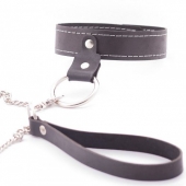 Узкий однослойный ошейник с поводком - Crazy Handmade - купить с доставкой в Смоленске