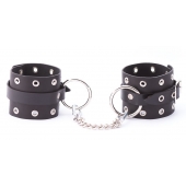 Черные кожаные оковы с люверсами - Crazy Handmade - купить с доставкой в Смоленске