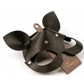 Черная кожаная маска  Кошка  с маленькими ушками - Crazy Handmade - купить с доставкой в Смоленске