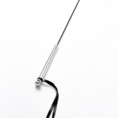 Черный кожаный стек с гладкой ручкой - 55 см. - Crazy Handmade - купить с доставкой в Смоленске