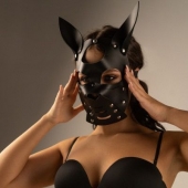 Черная маска  Собака  с ушками - Crazy Handmade - купить с доставкой в Смоленске