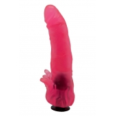 Розовая насадка для страпона с клиторальными лепестками - 18,5 см. - LOVETOY (А-Полимер) - купить с доставкой в Смоленске