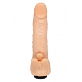 Телесная гелевая насадка-фаллос с клиторальными лепестками - 18,5 см. - LOVETOY (А-Полимер) - купить с доставкой в Смоленске