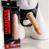 Телесная насадка-фаллос на трусиках с плугом - 16,5 см. - LOVETOY (А-Полимер) - купить с доставкой в Смоленске