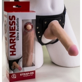Страпон Harness из двух предметов: трусики с плугом и насадка-фаллос - 17 см. - LOVETOY (А-Полимер) - купить с доставкой в Смоленске