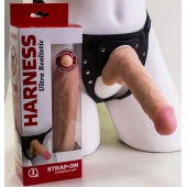 Страпон Harness из двух предметов: регулируемые трусики и насадка-фаллос - 17,5 см. - LOVETOY (А-Полимер) - купить с доставкой в Смоленске