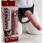 Реалистичный страпон Harness из трусиков и насадки-фаллоса - 18,5 см. - LOVETOY (А-Полимер) - купить с доставкой в Смоленске