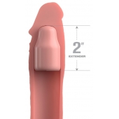 Телесная насадка-удлинитель 2 Inch Silicone X-tension with Strap - 20,3 см. - Pipedream - в Смоленске купить с доставкой