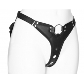 Черный женский пояс с вагинальной пробкой - LOVETOY (А-Полимер) - купить с доставкой в Смоленске