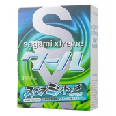 Презервативы Sagami Xtreme Mint с ароматом мяты - 3 шт. - Sagami - купить с доставкой в Смоленске