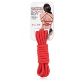 Красная хлопковая веревка для связывания - 3 м. - Lux Fetish - купить с доставкой в Смоленске
