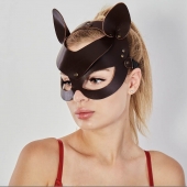 Коричневая кожаная маска  Кошечка - Sitabella - купить с доставкой в Смоленске