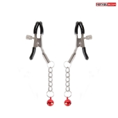 Серебристые зажимы на соски с шариками на цепочках - Notabu - купить с доставкой в Смоленске