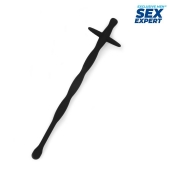 Черный силиконовый уретральный стимулятор - 15 см. - Sex Expert - купить с доставкой в Смоленске