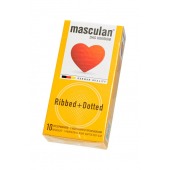 Презервативы с колечками и пупырышками Masculan Ribbed+Dotted - 10 шт. - Masculan - купить с доставкой в Смоленске