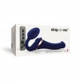 Синий безремневой страпон Multi Orgasm Size S с клиторальной стимуляцией - Strap-on-me - купить с доставкой в Смоленске