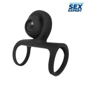 Черная вибронасадка на пенис Sex Expert - Sex Expert - в Смоленске купить с доставкой