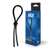 Черное силиконовое лассо с шариком для утяжки - Sex Expert - в Смоленске купить с доставкой