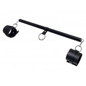 Черная распорка для ног с кожаными манжетами - Pecado - купить с доставкой в Смоленске