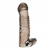Дымчатая насадка на пенис с вибрацией  Vibrating Penis Enhancing Sleeve Extension - 13,3 см. - BlueLine - в Смоленске купить с доставкой