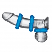 Комплект из трех голубых эрекционных колец 3-Pack Ribbed Rider Cock Ring Set - BlueLine - в Смоленске купить с доставкой