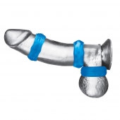 Комплект из трех голубых колец для эрекции 3-Pack Nuts   Bolts Stretch Cock Ring Set - BlueLine - в Смоленске купить с доставкой