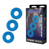 Комплект из трех голубых колец для эрекции 3-Pack Ultra-Stim Stretch Cock Rings - BlueLine - в Смоленске купить с доставкой