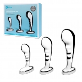 Набор из 3 стальных стимуляторов простаты Stainless Steel P-spot Training Set - b-Vibe - в Смоленске купить с доставкой