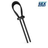 Черный ремень-лассо для усиления эрекции - Sex Expert - в Смоленске купить с доставкой