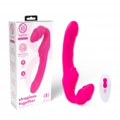 Розовый безремневой страпон на радиоуправлении Strapless Together - 22 см. - Together Toy - купить с доставкой в Смоленске